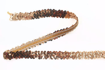 Elastisches Paillettenband, 20mm, bronze, 0,5 m